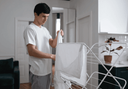 Clothes drying indoors
