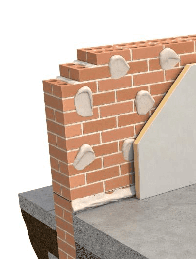 Cross-section of an insulated wall